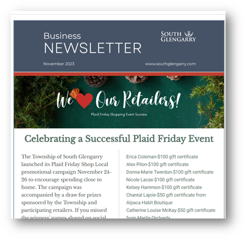 December 2023 Business Newsletter